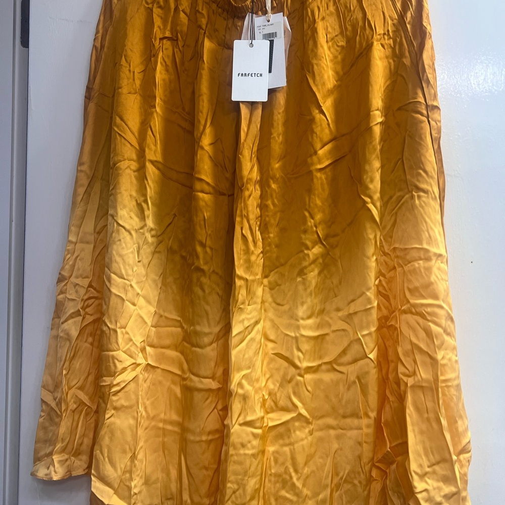 Luxurious Satin Gold Maxi Skirt